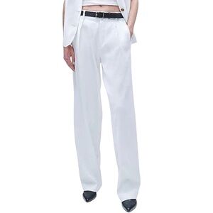 Rag And Bone Relaxed Linen Pants Donovan White Wide Leg High Rise Size 10